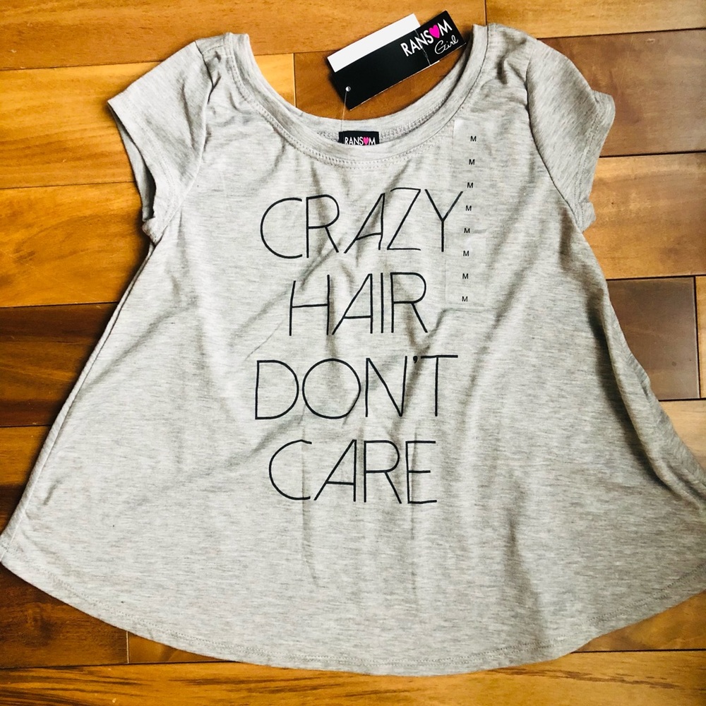 Girls graphic T-shirt gray size M short sleeve